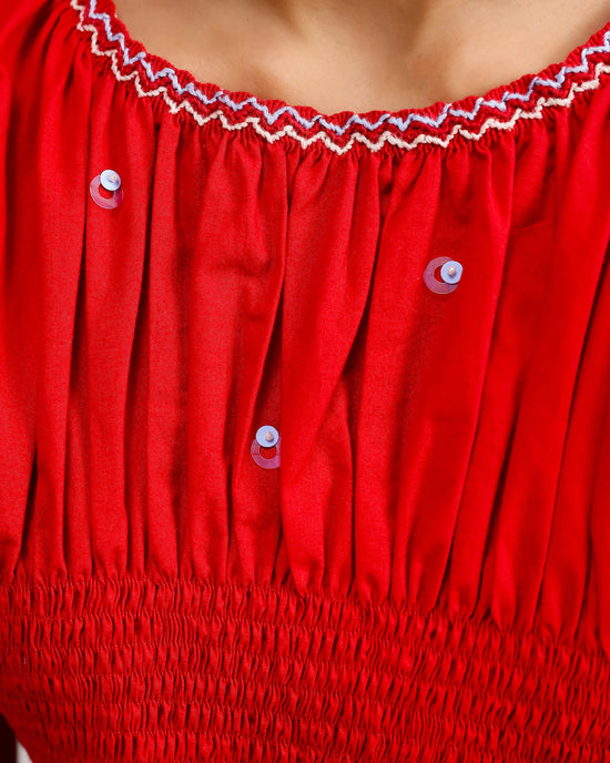 Peplum Top - Red