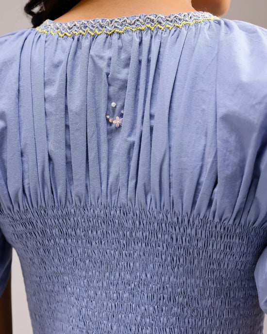 Peplum Top - Baby Blue