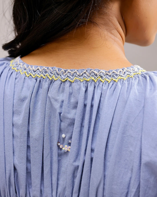 Peplum Top - Baby Blue