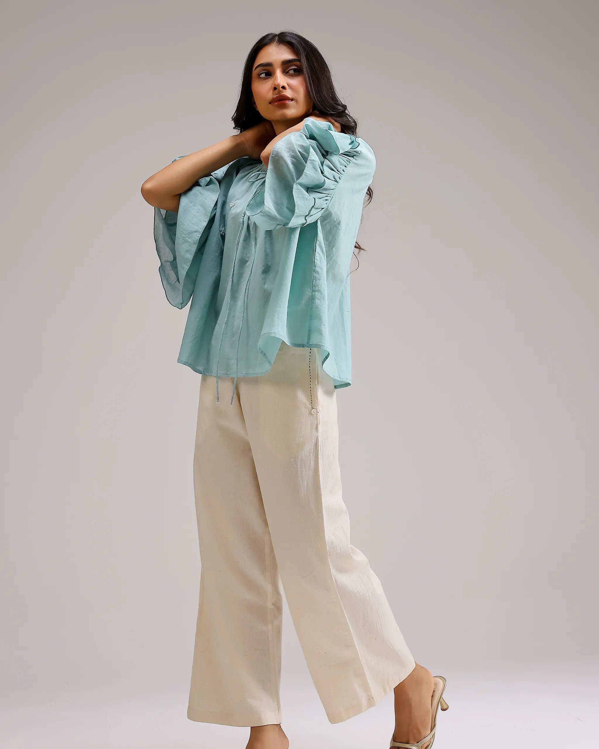 Whisper Ruffle Top - Mint