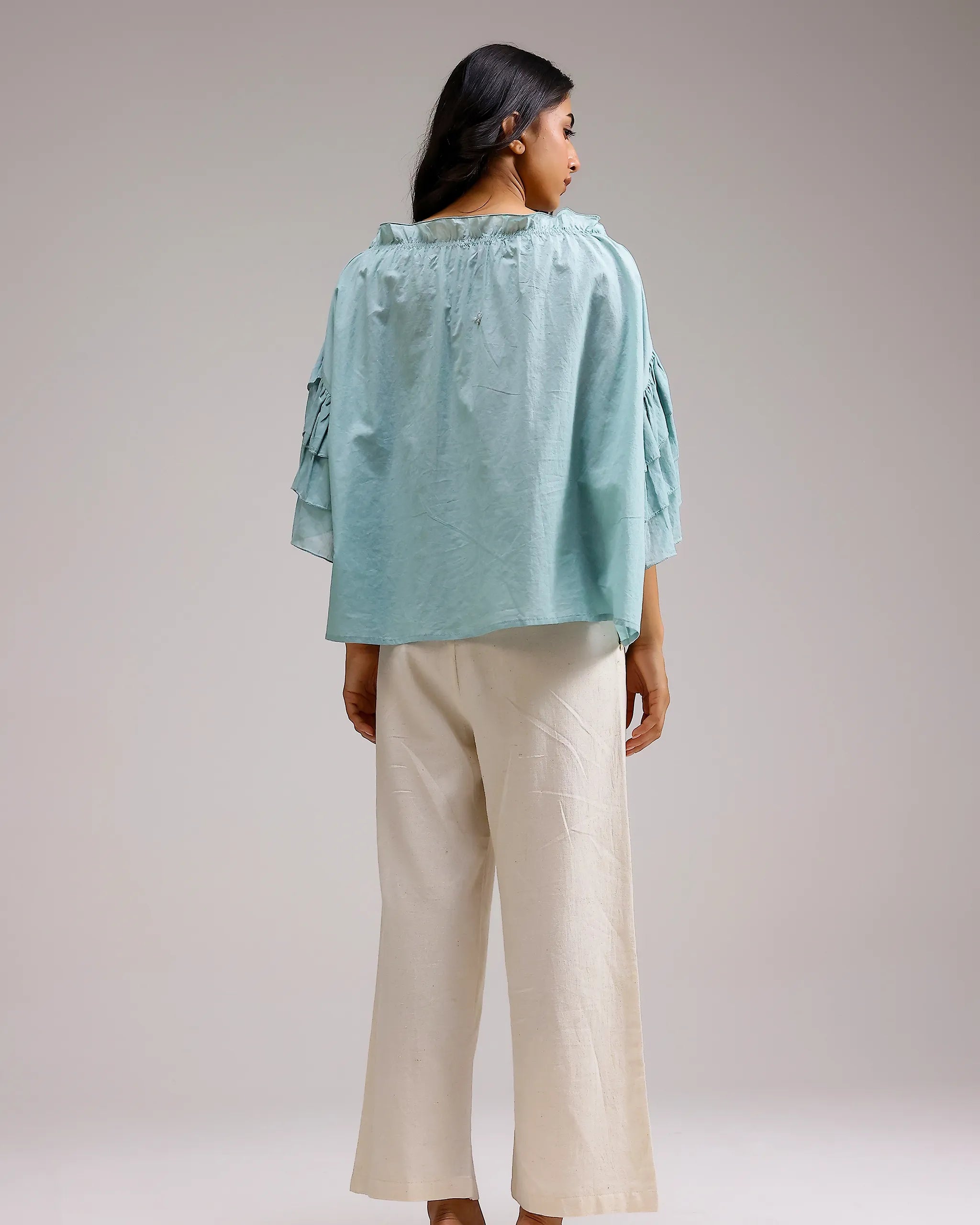 Whisper Ruffle Top - Mint