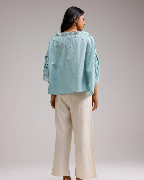 Whisper Ruffle Top - Mint