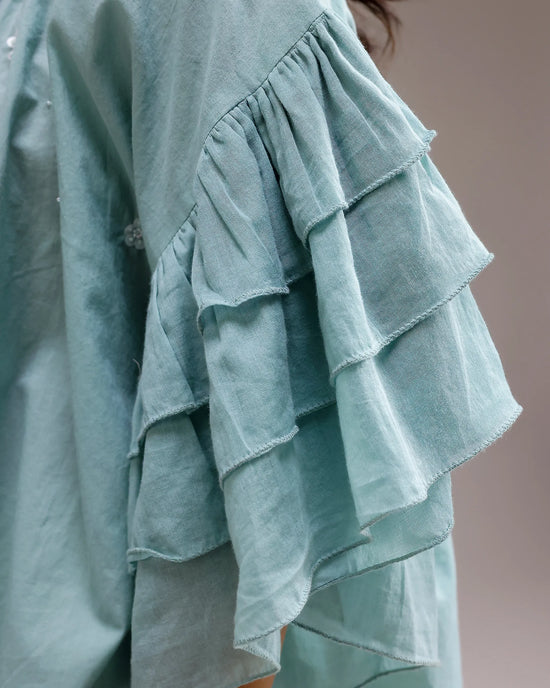 Whisper Ruffle Top - Mint