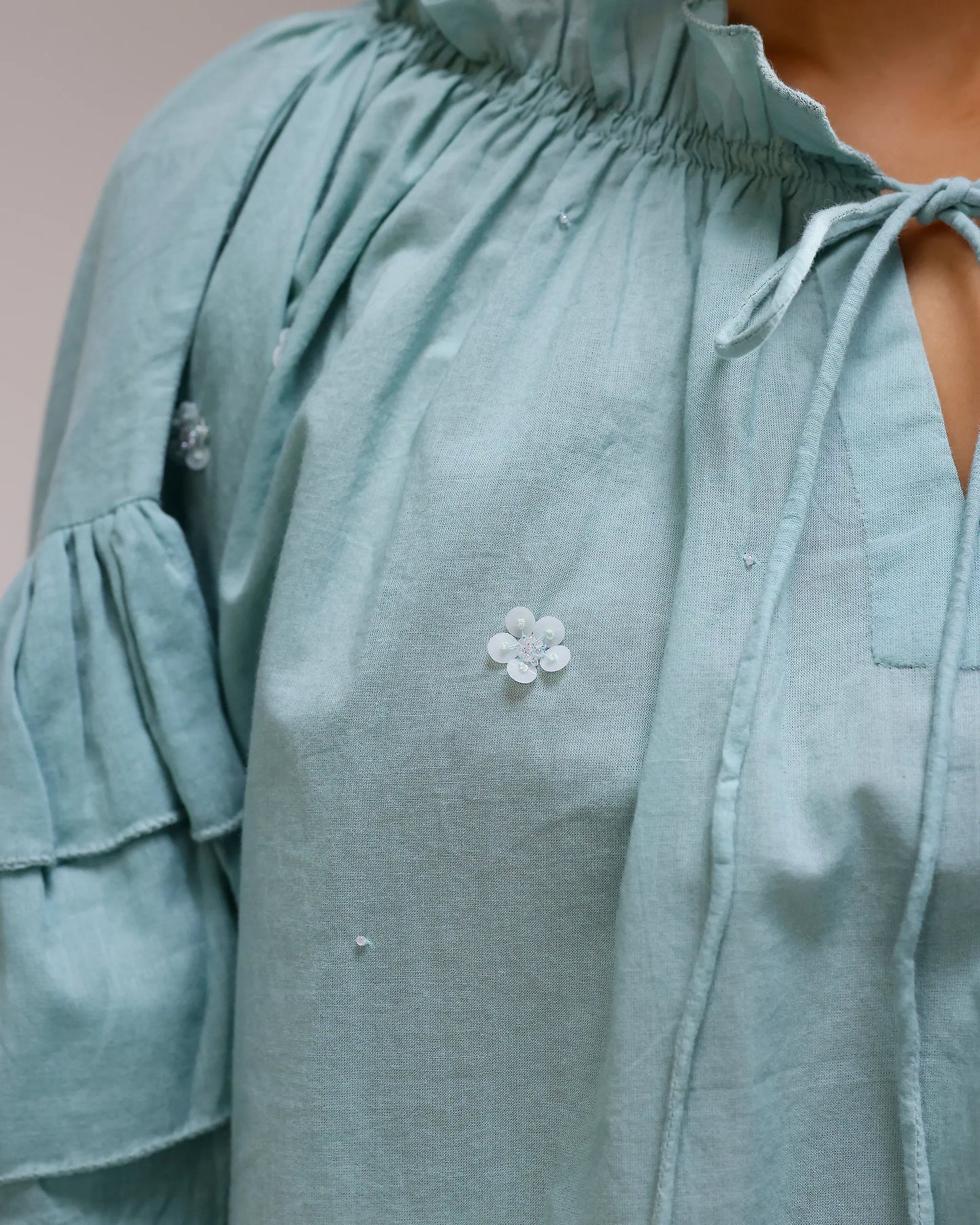 Whisper Ruffle Top - Mint