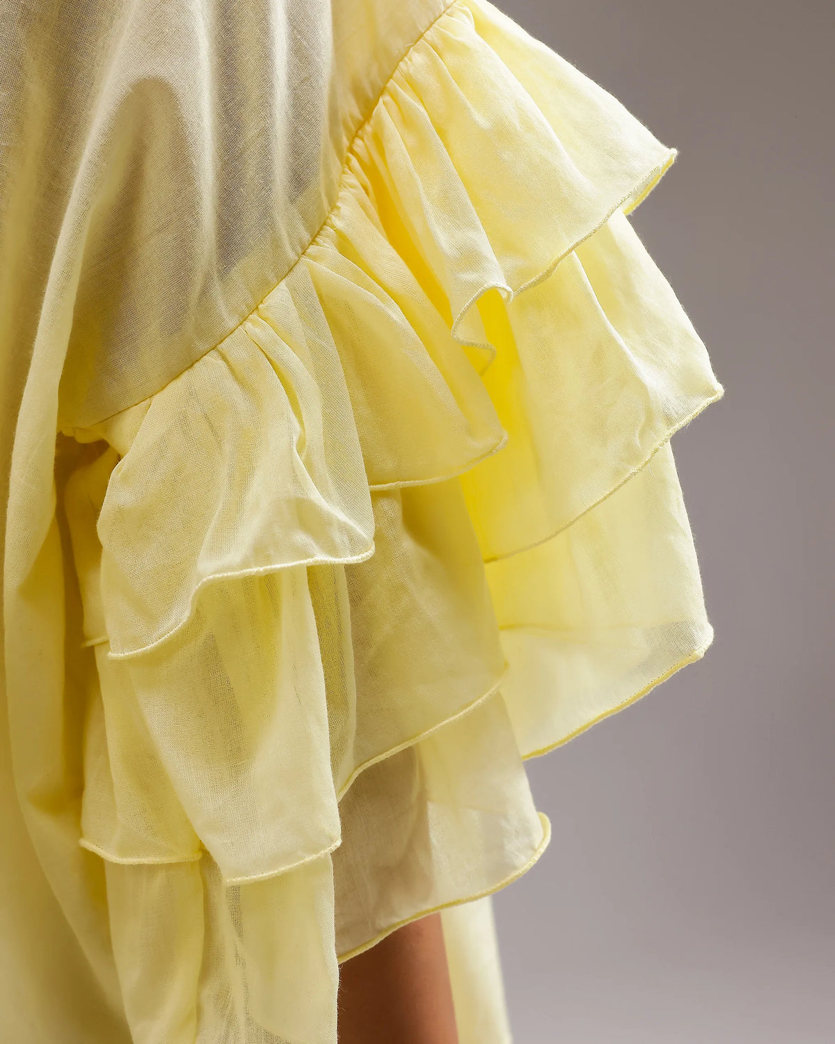 Whisper Ruffle Top - Lemon Yellow