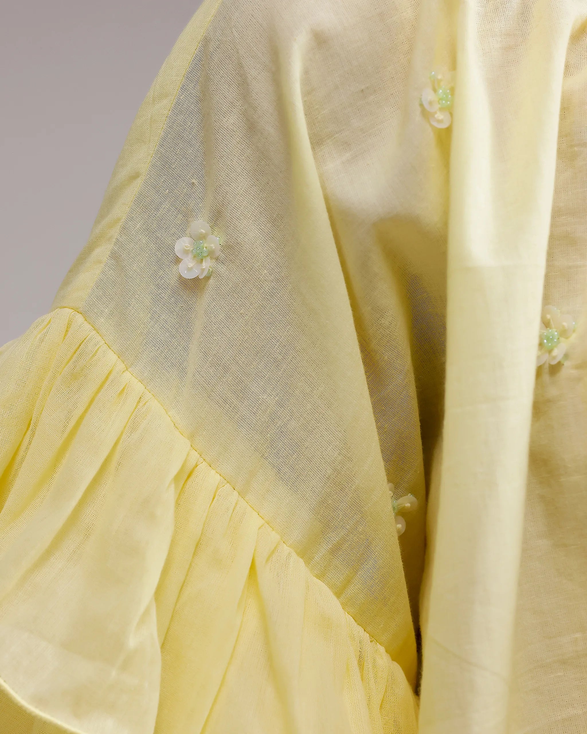 Whisper Ruffle Top - Lemon Yellow
