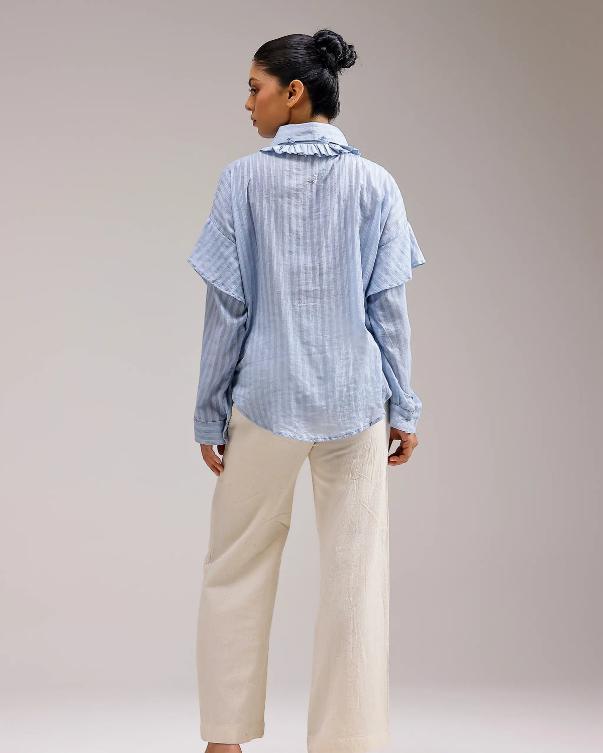 Sheerline Flow Top - Baby Blue Stripes
