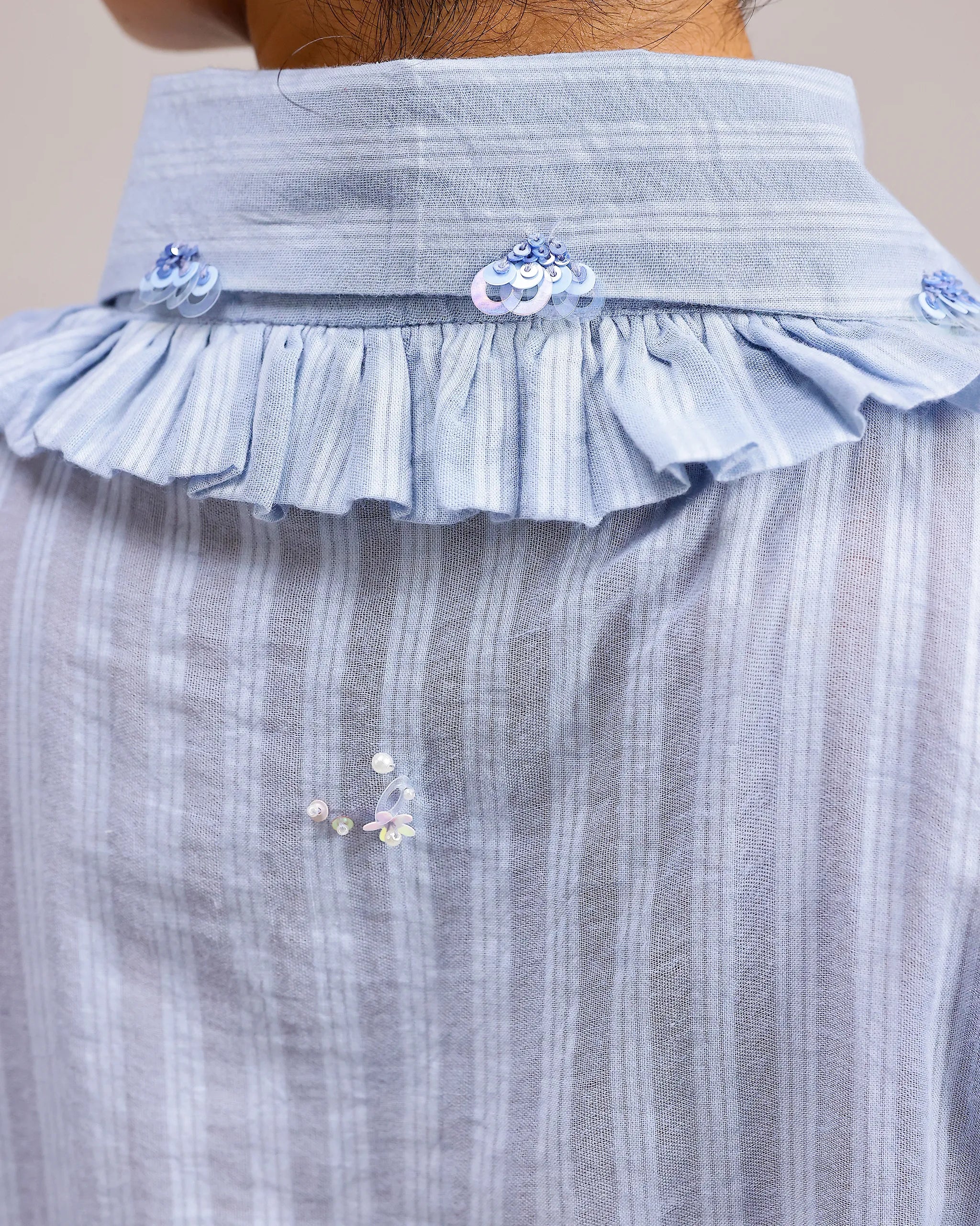 Sheerline Flow Top - Baby Blue Stripes