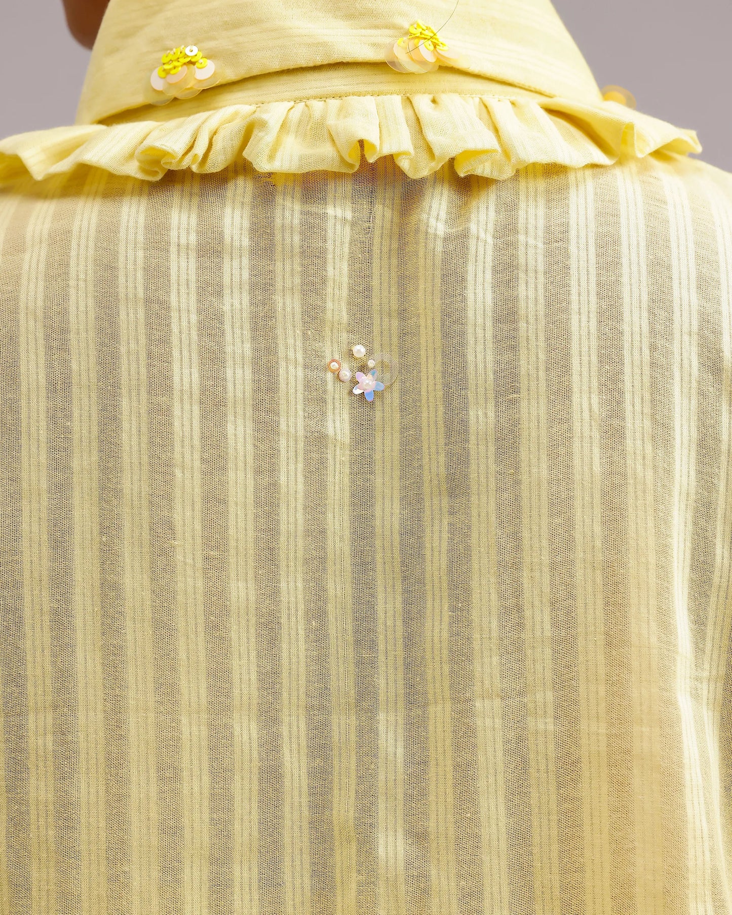 Sheerline Flow Top - Ochre Yellow Stripes