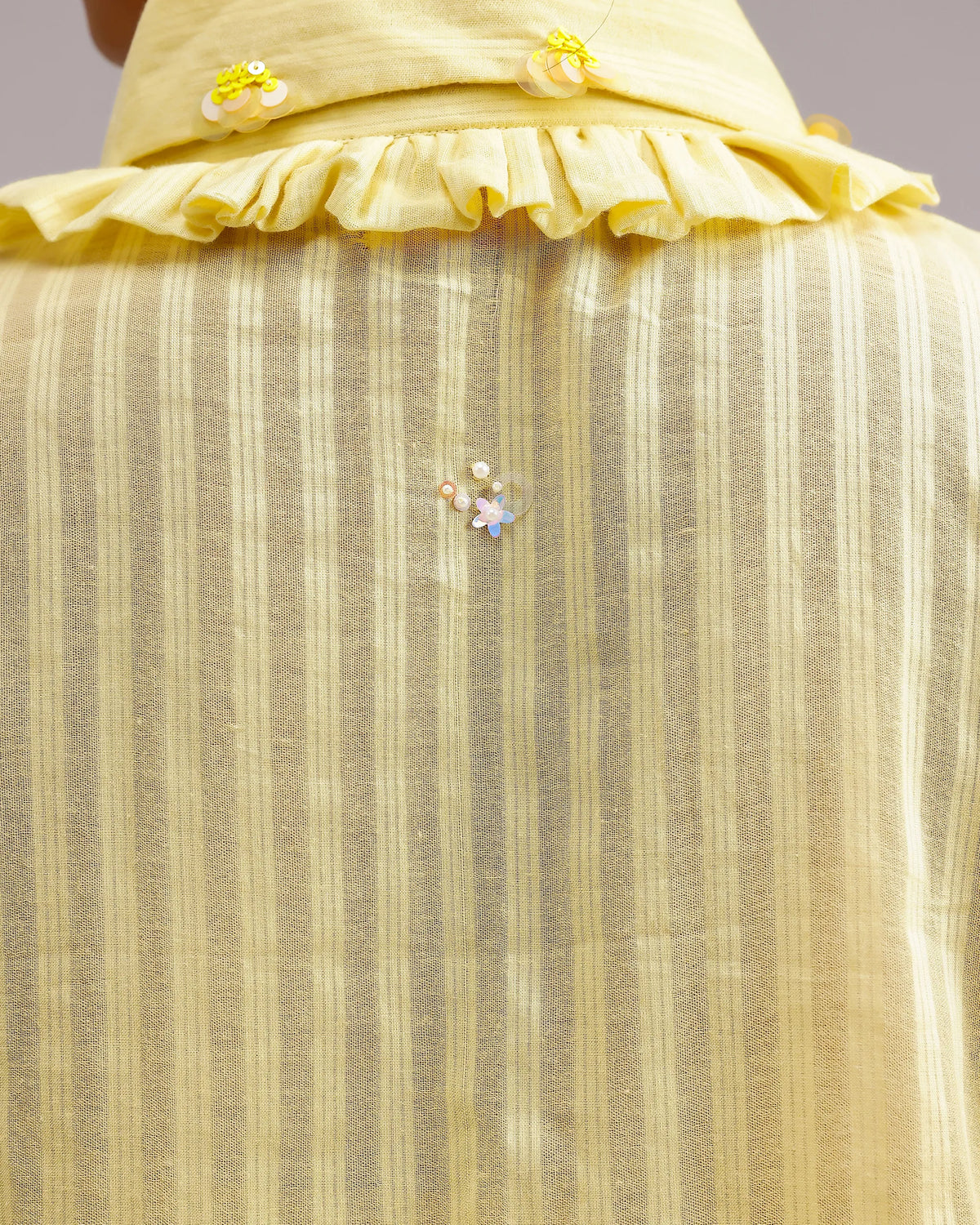 Sheerline Flow Top - Ochre Yellow Stripes