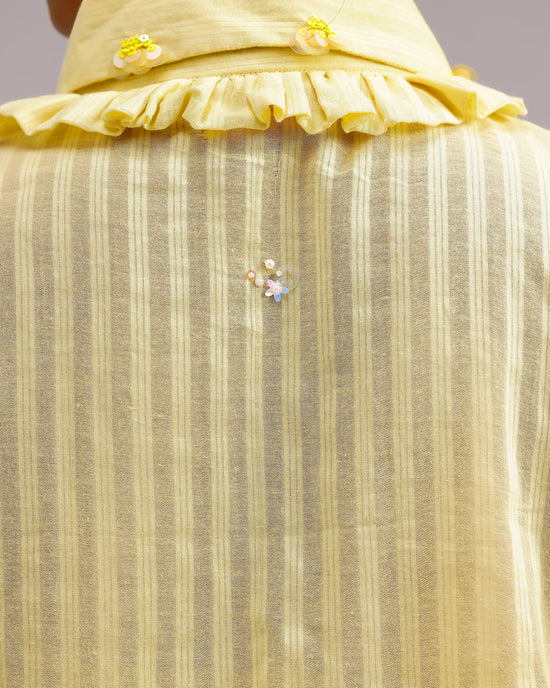 Sheerline Flow Top - Ochre Yellow Stripes