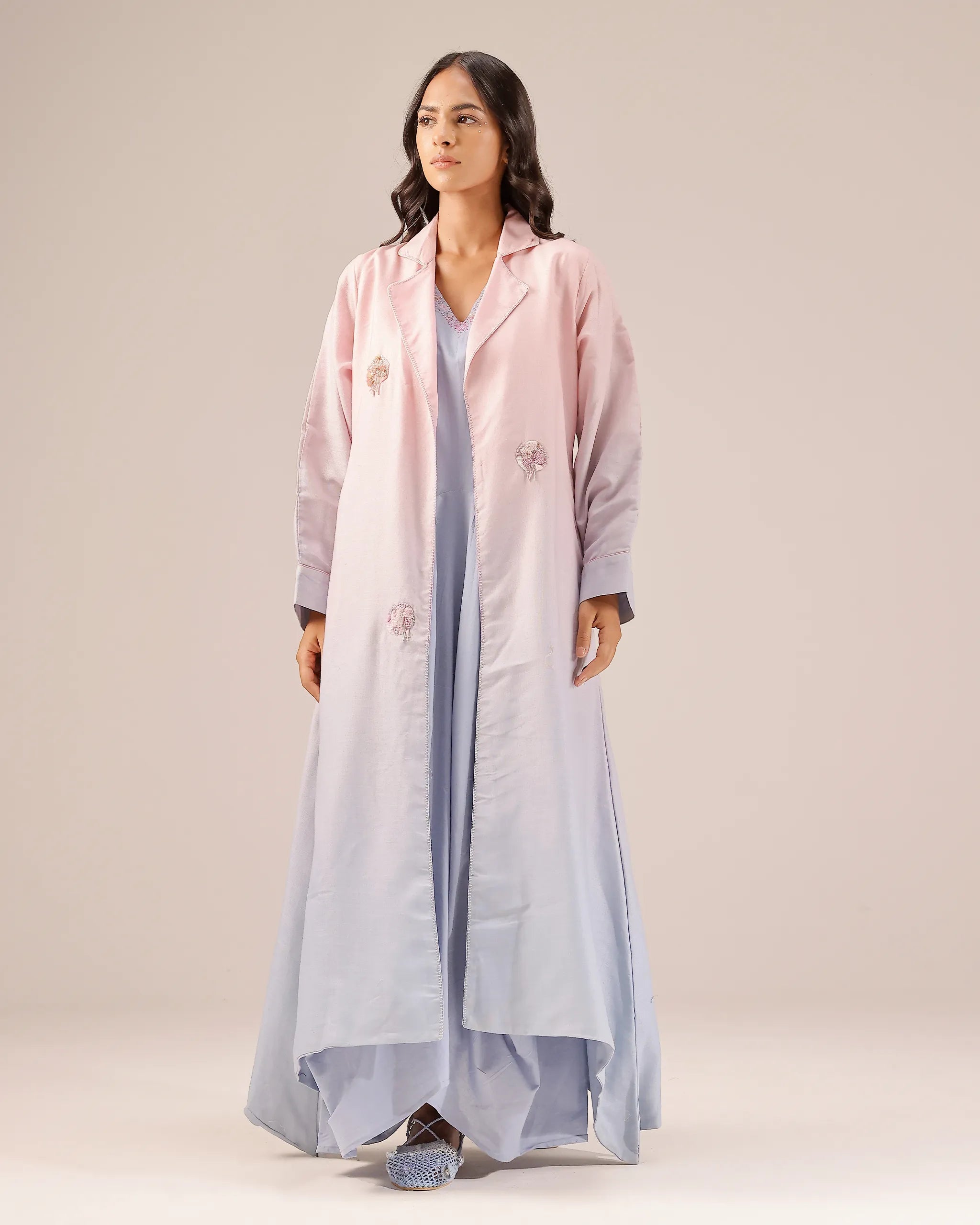 Ocean Dusk Dress & Jacket (Pink To Blue)