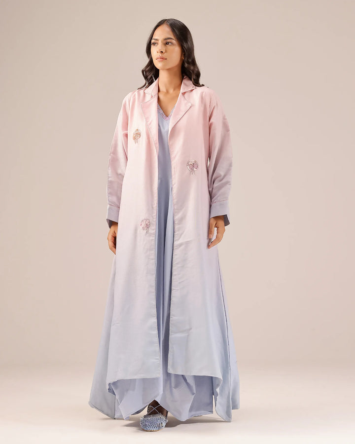 Ocean Dusk Dress & Jacket (Pink To Blue)