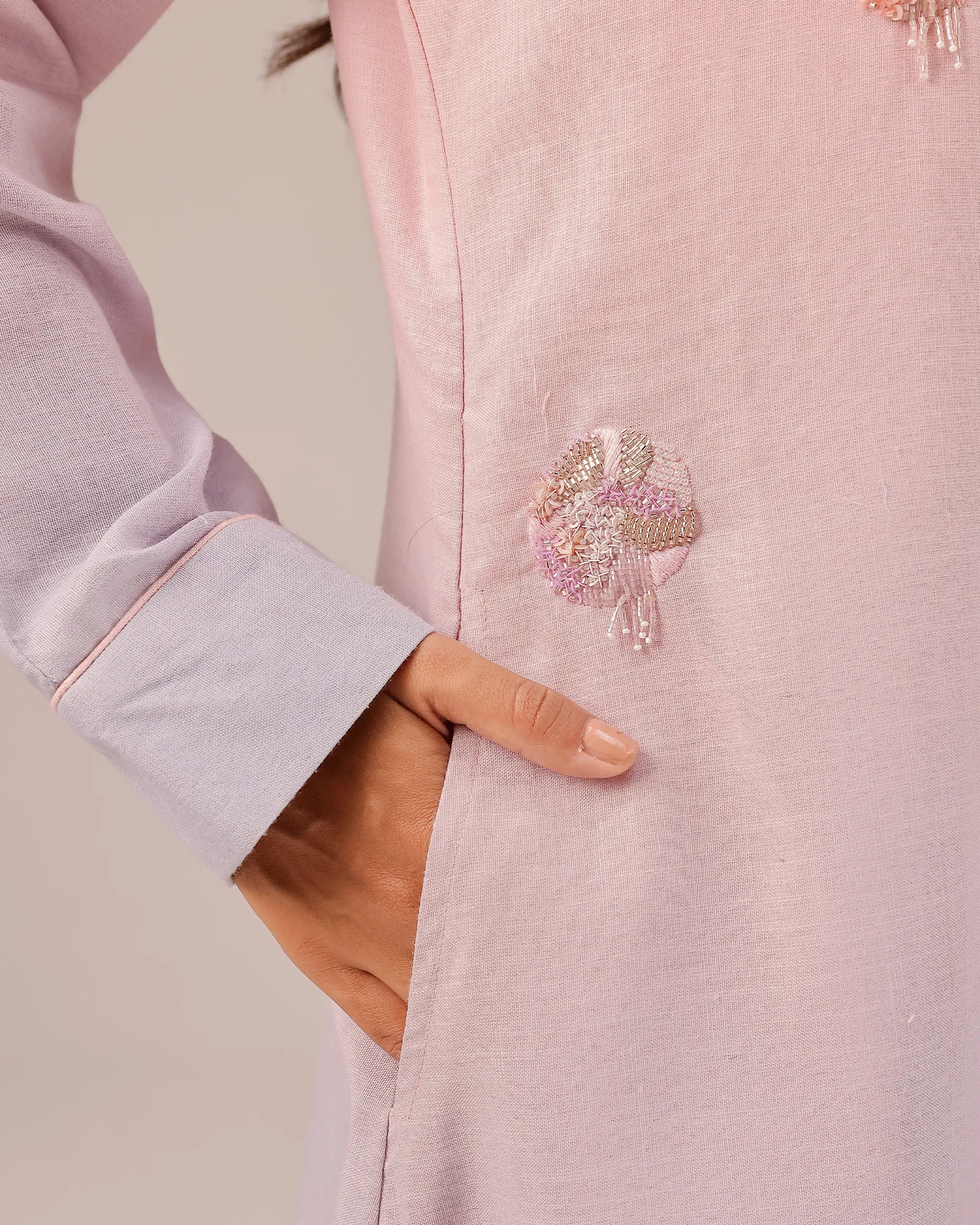 Ocean Dusk Dress & Jacket (Pink To Blue)