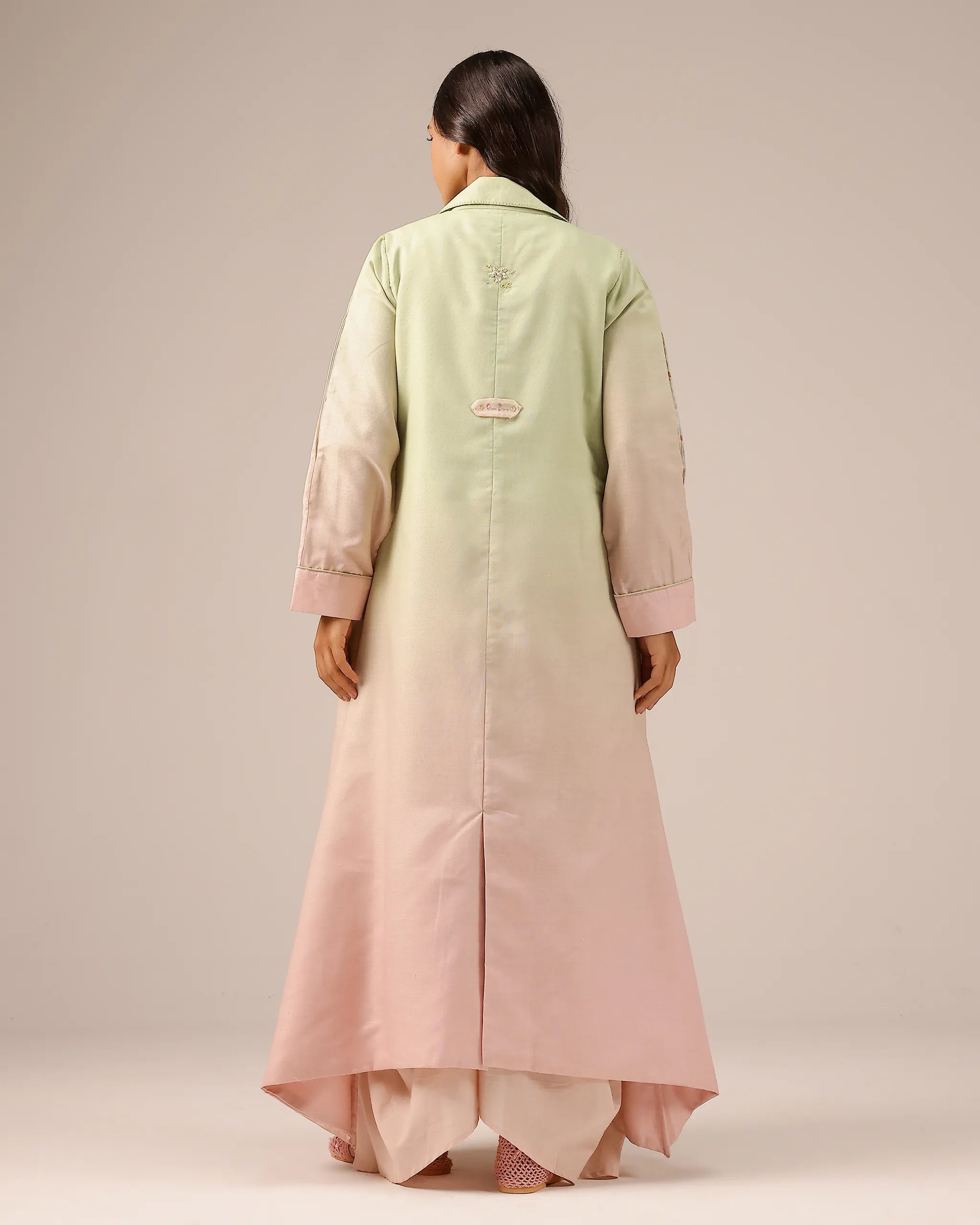 Ocean Dusk Dress & Jacket (Green To Pink)