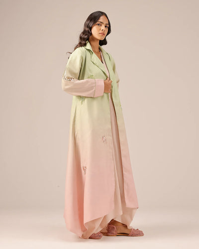 Ocean Dusk Dress & Jacket (Green To Pink)