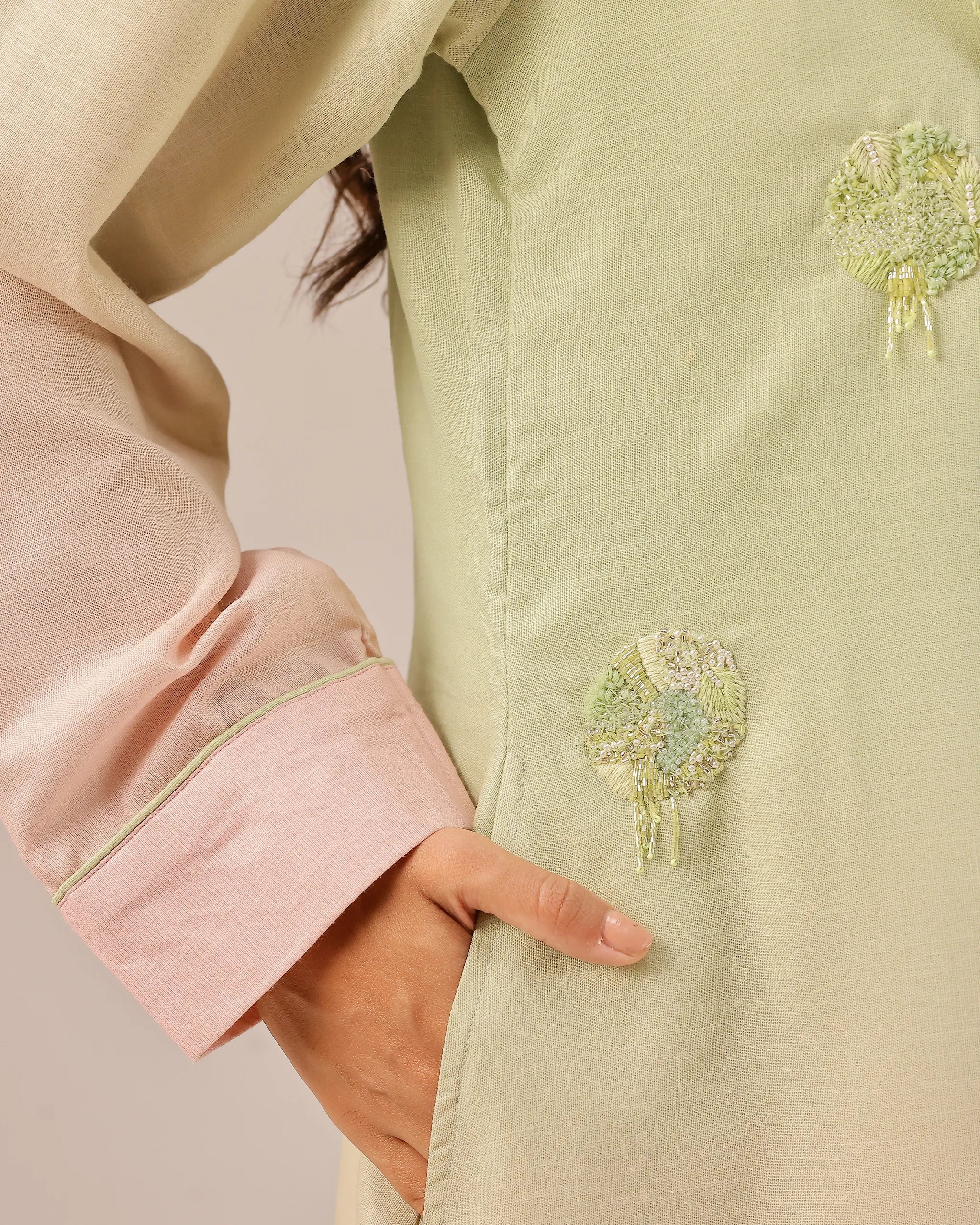 Ocean Dusk Jacket (Green To Pink)