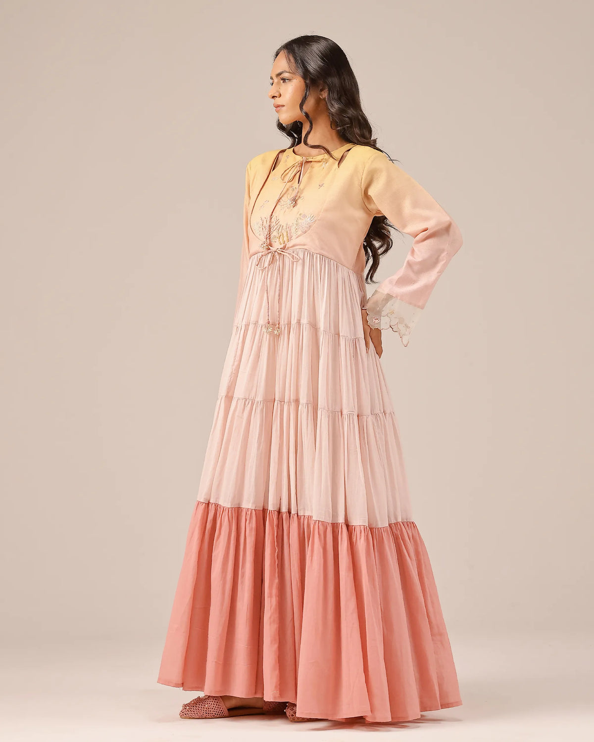 Sea Salt flowy Long Dress - OurDve