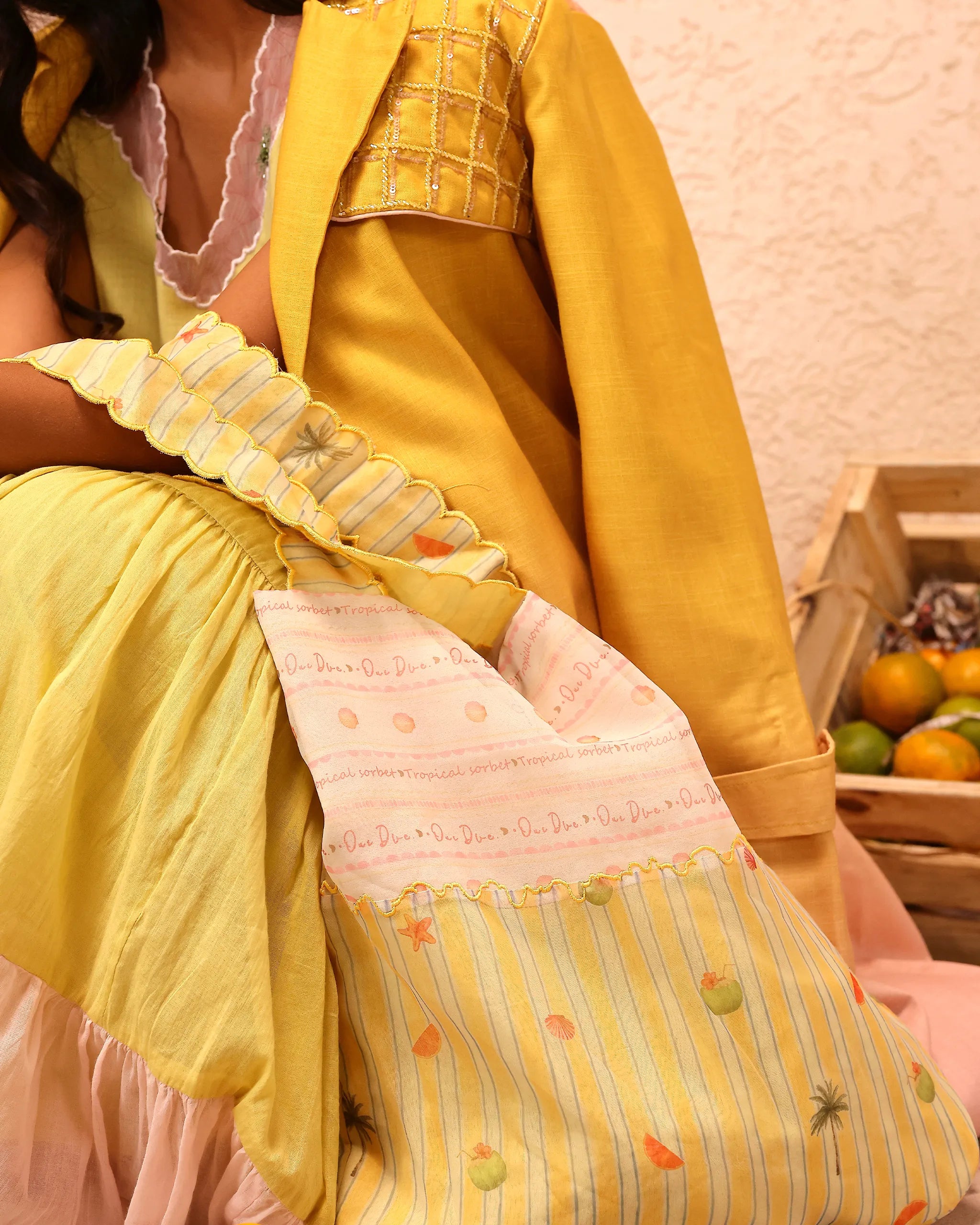 Melon Muse Dress & Jacket (Yellow To Pink)