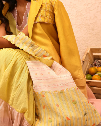 Melon Muse Dress & Jacket (Yellow To Pink)