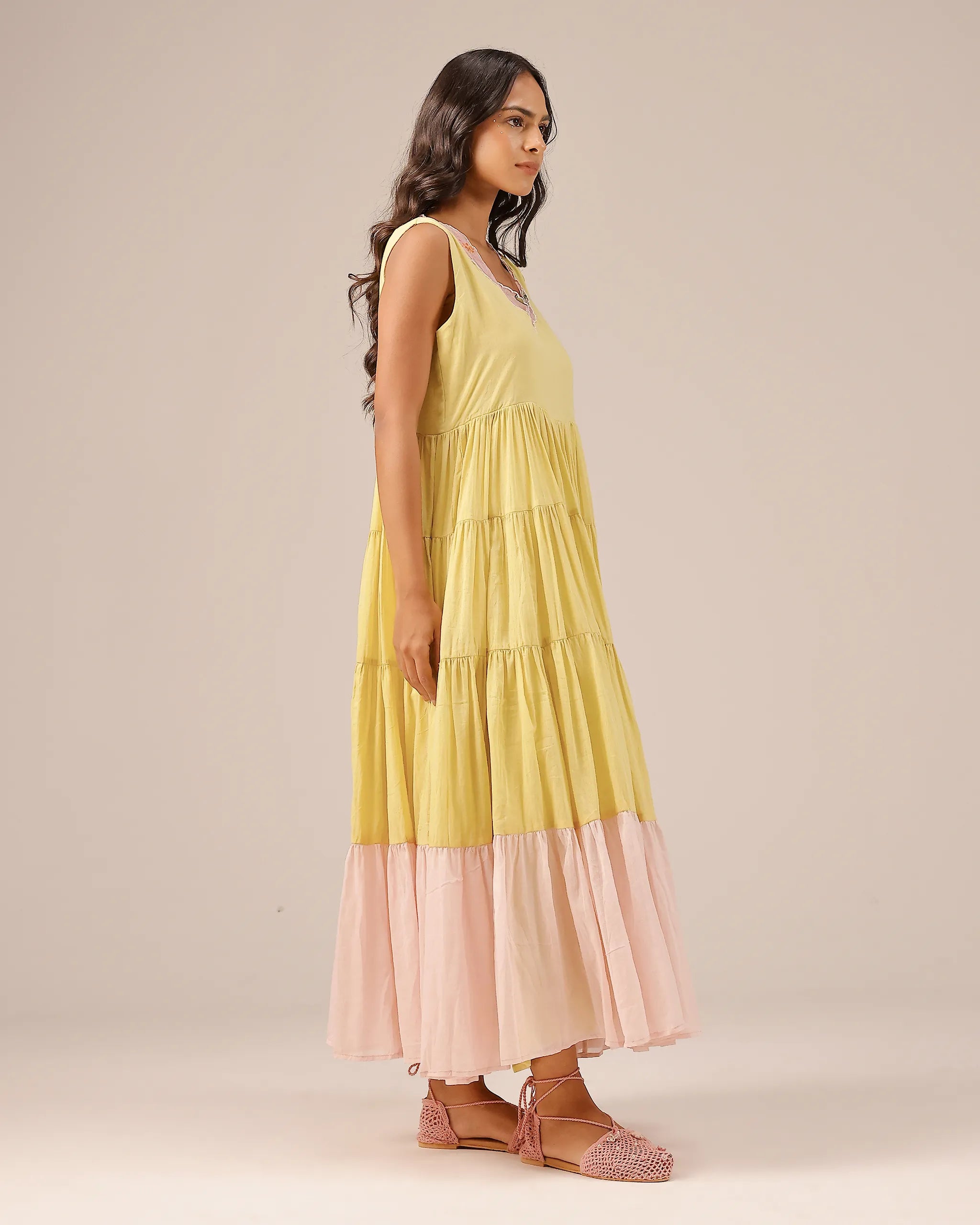 Melon Muse Dress & Jacket (Yellow To Pink)