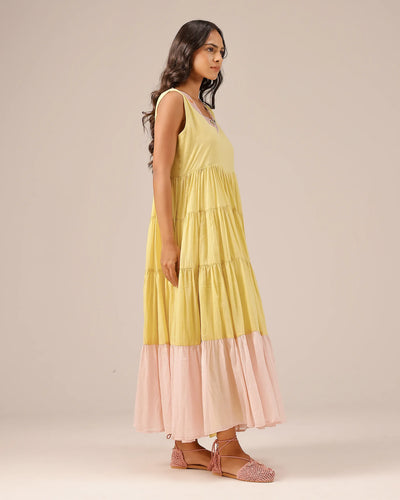 Melon Muse Dress & Jacket (Yellow To Pink)