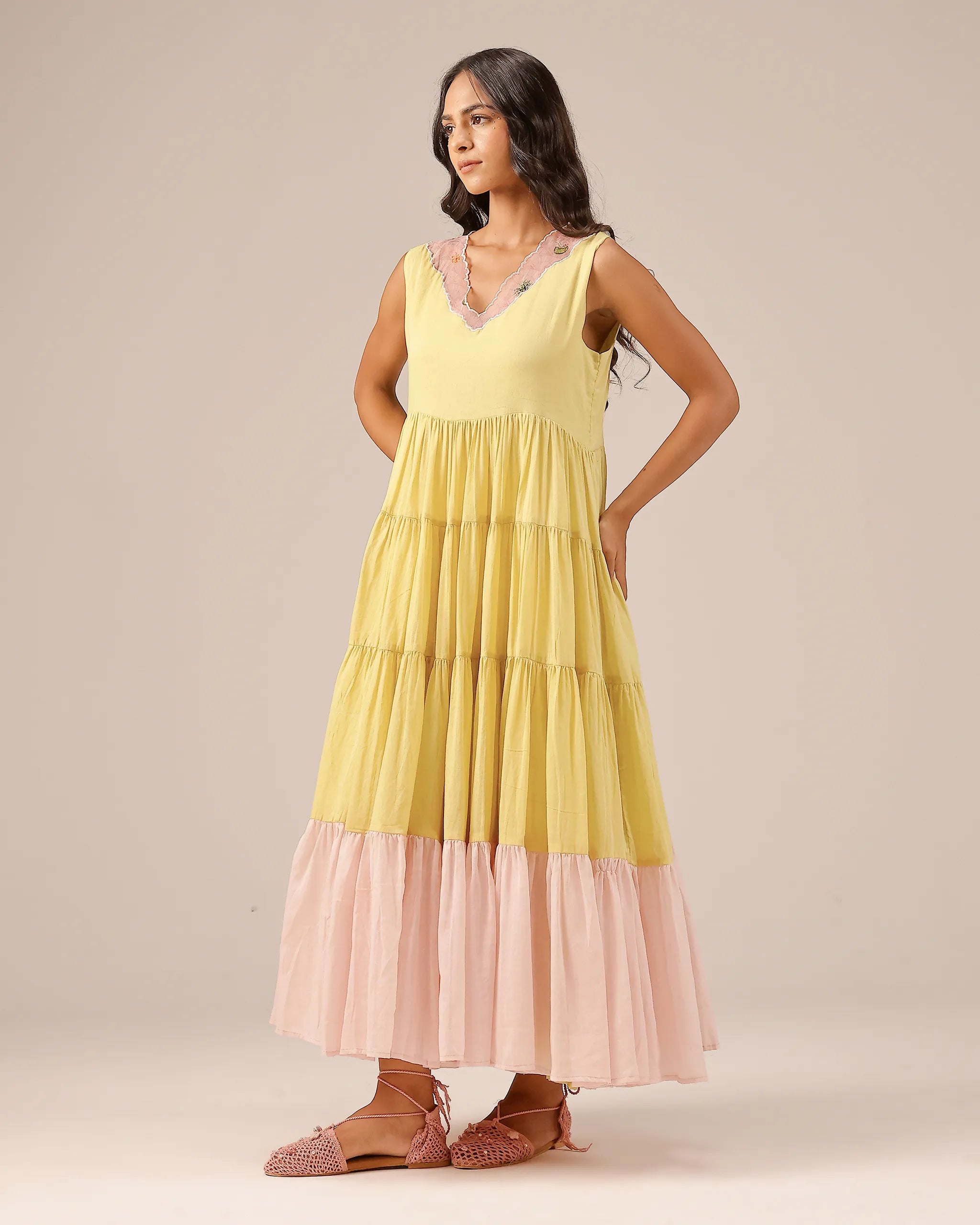 Melon Muse Dress & Jacket (Yellow To Pink)