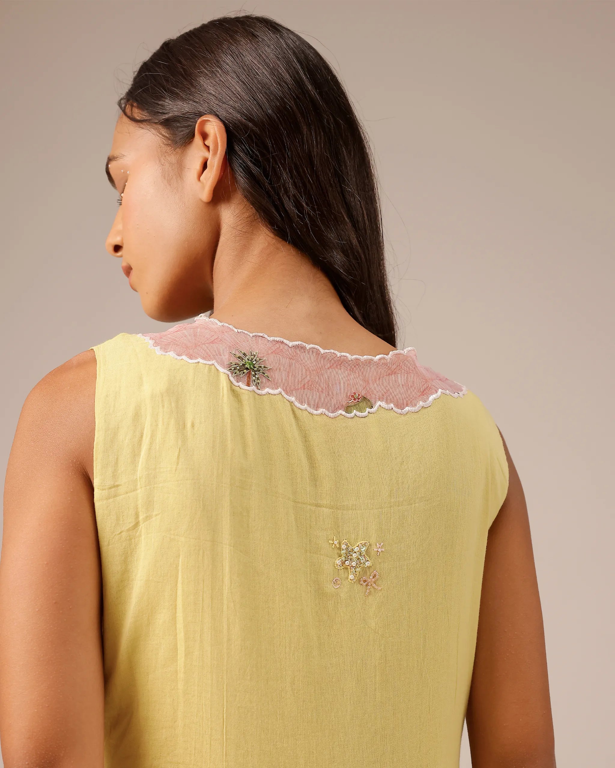 Melon Muse Dress & Jacket (Yellow To Pink)