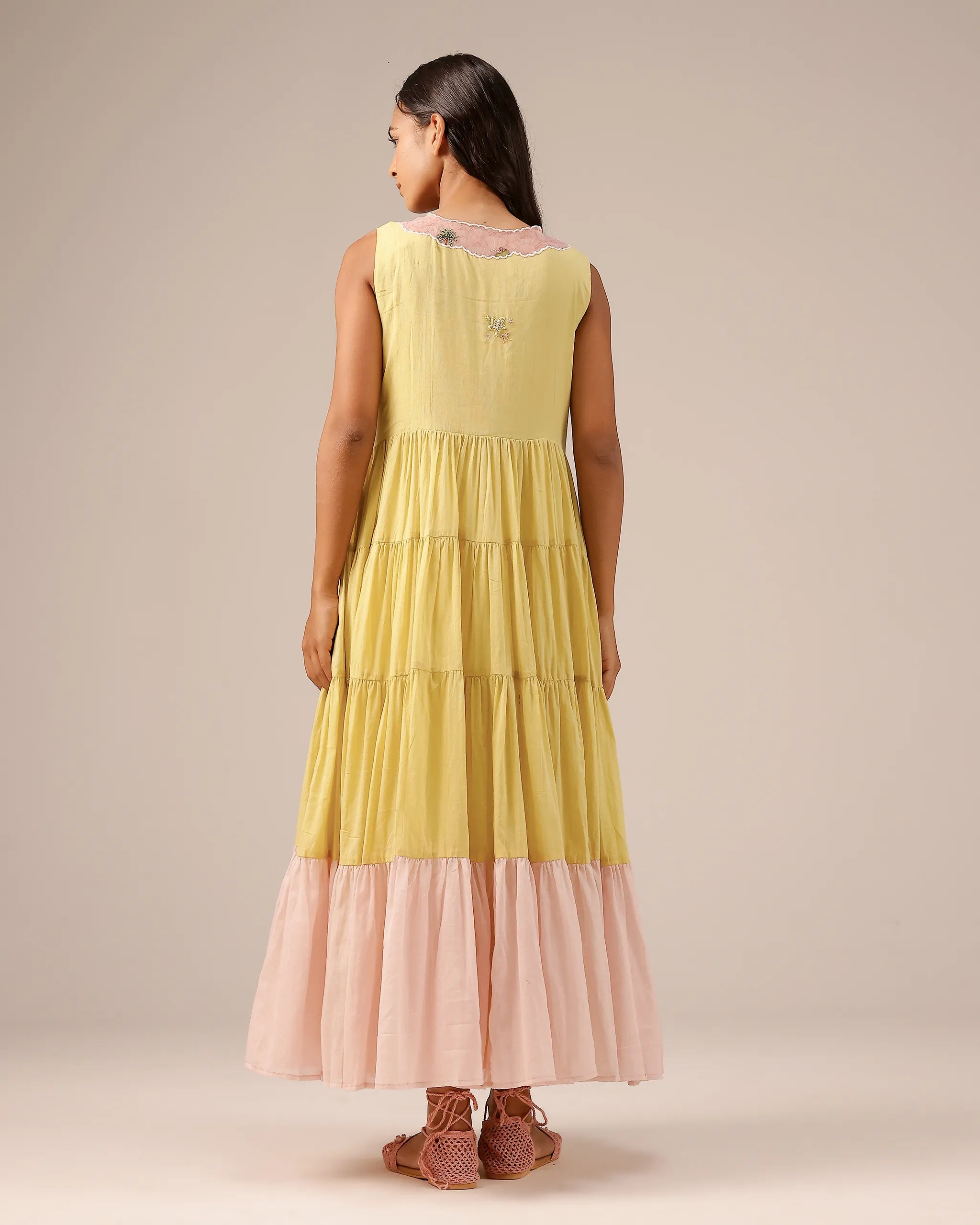 Melon Muse Dress & Jacket (Yellow To Pink)