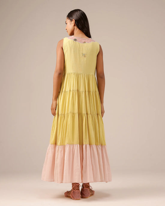 Melon Muse Dress & Jacket (Yellow To Pink)