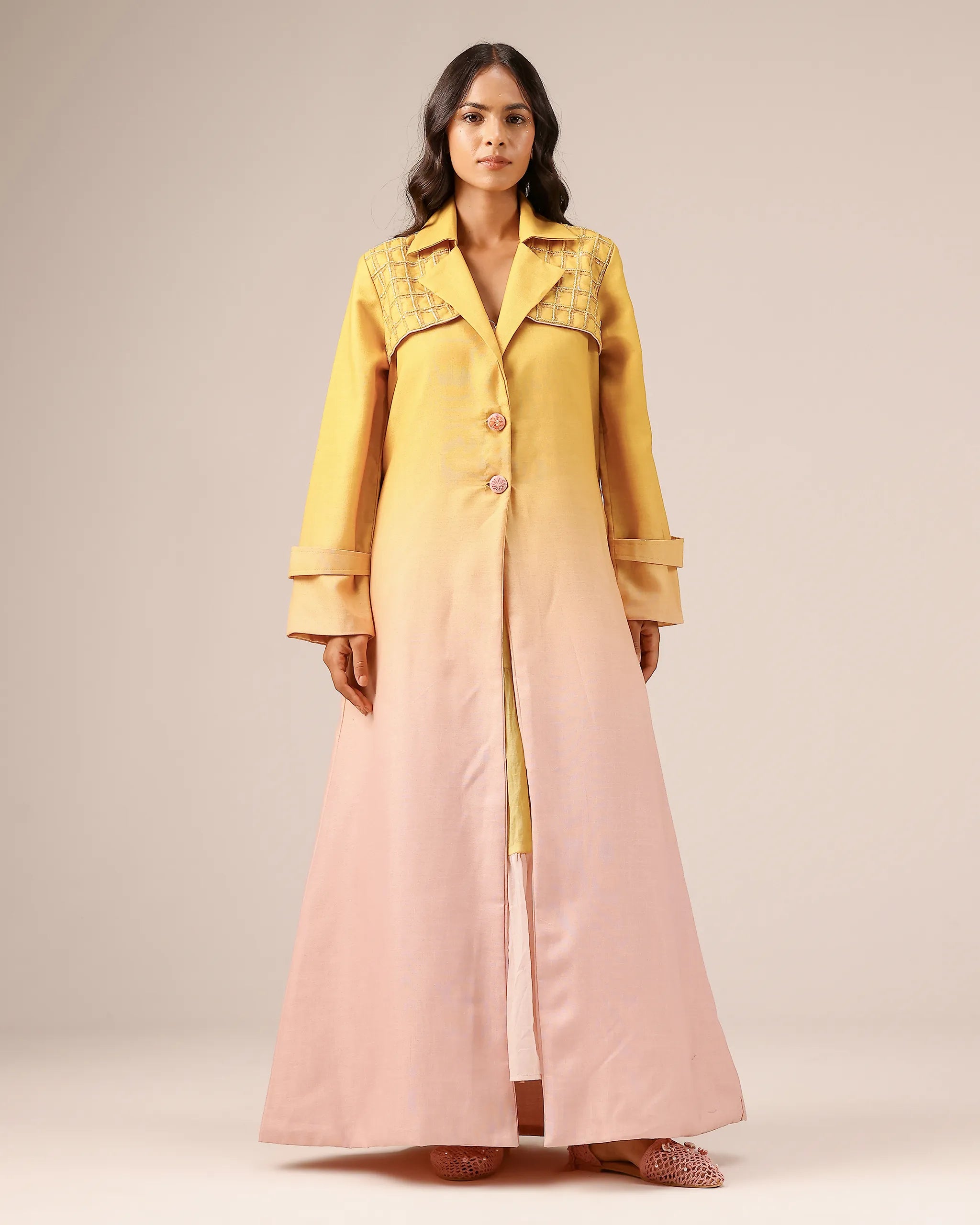 Melon Muse Dress & Jacket (Yellow To Pink)