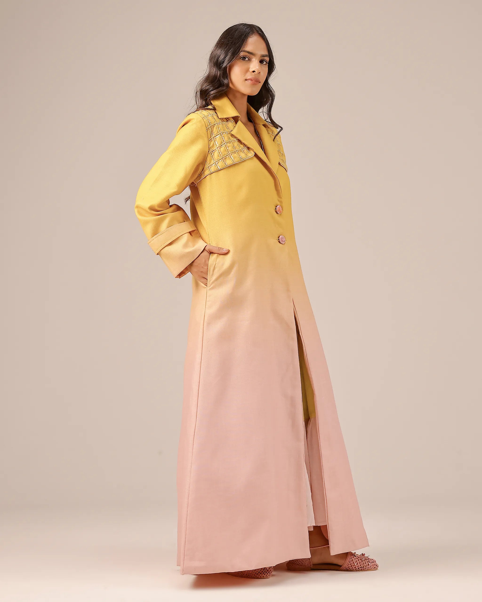 Melon Muse Dress & Jacket (Yellow To Pink)