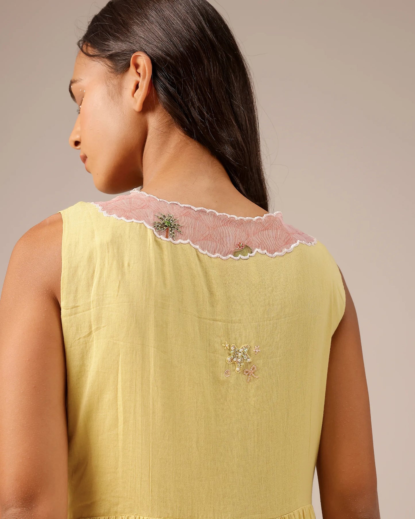 Melon Muse Flowy Sleeveless Tiered Mull Dress - OurDve