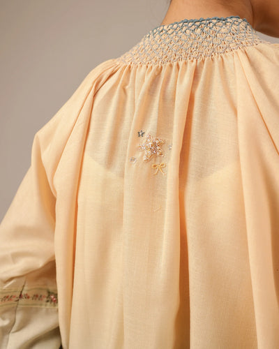 Sorbet Linen Dress – Smocked High Neck | OurDve