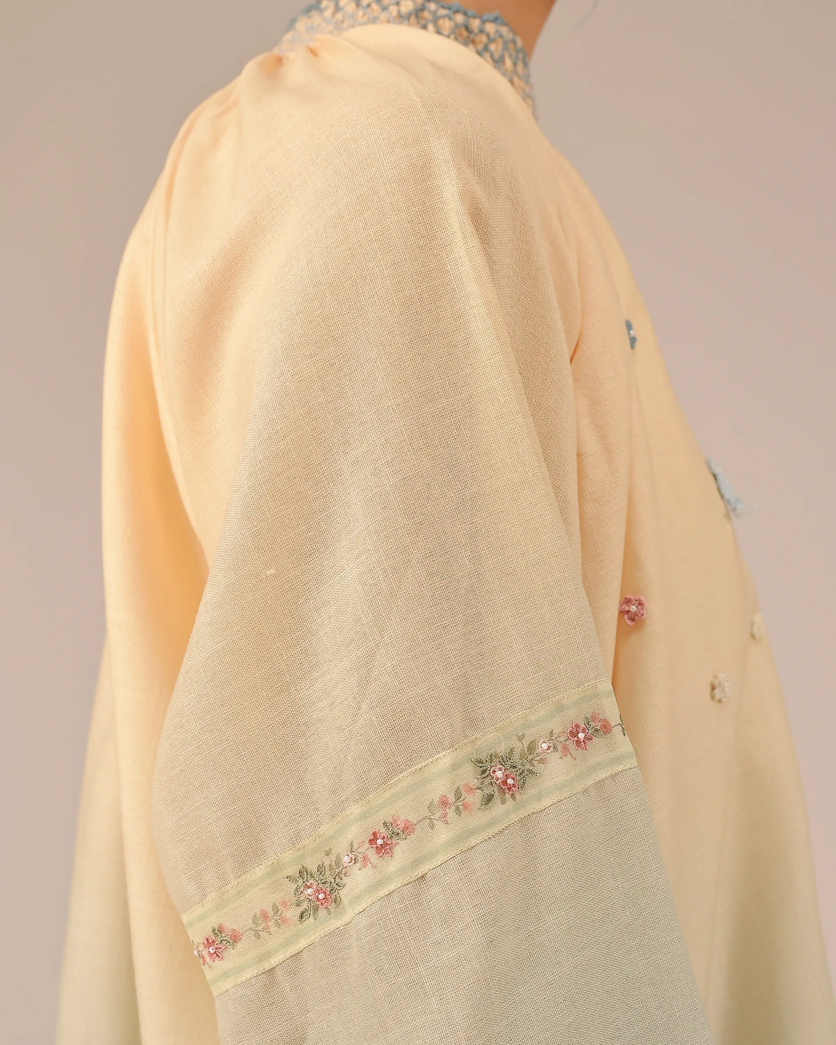 Sorbet Linen Dress ��� Smocked High Neck | OurDve