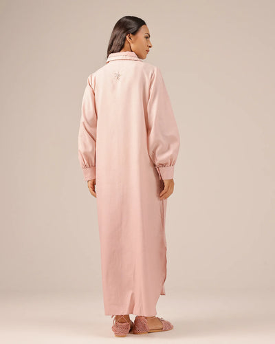 Pink Hibiscus Linen Midi Dress - OurDve