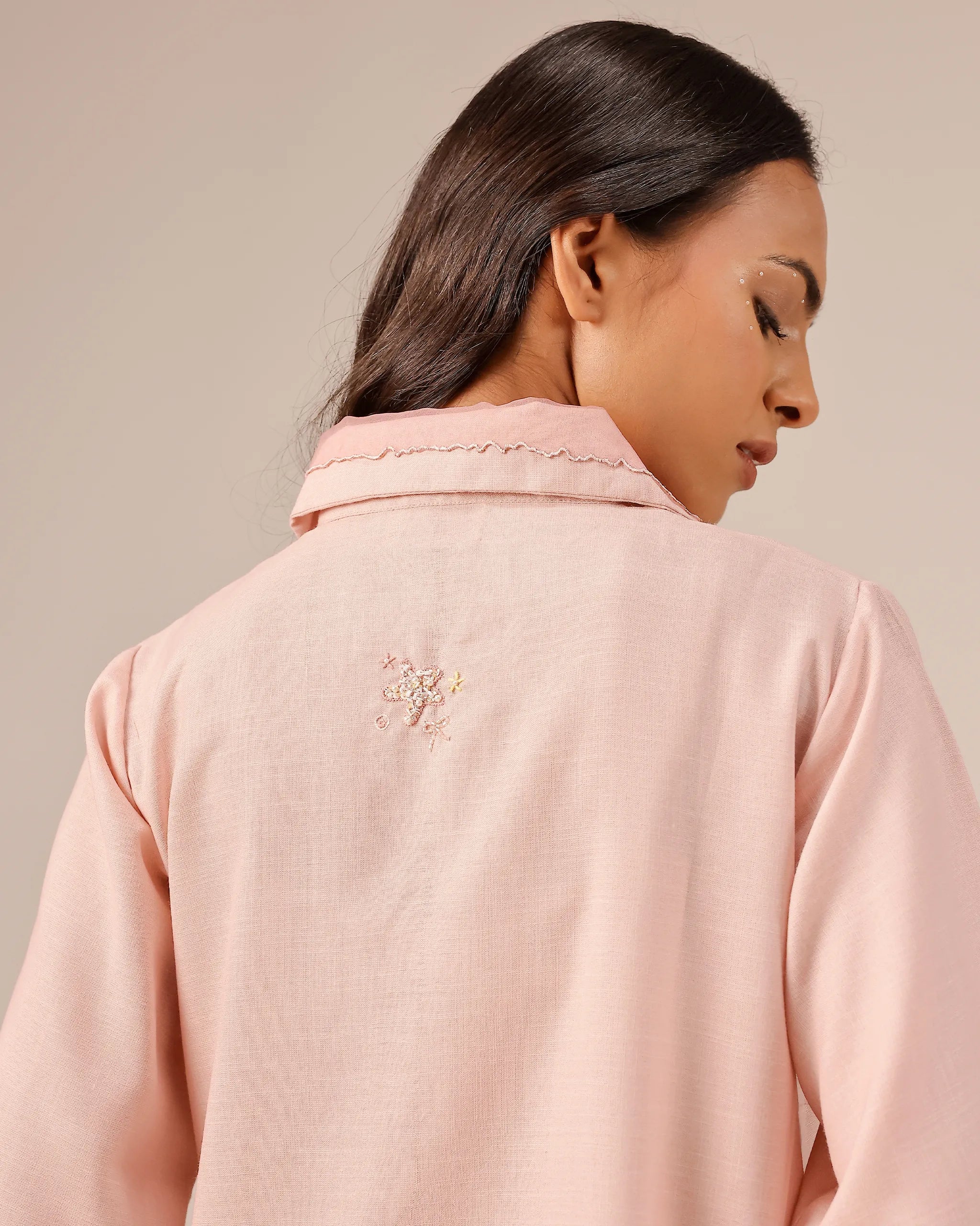 Pink Hibiscus Linen Midi Dress - OurDve