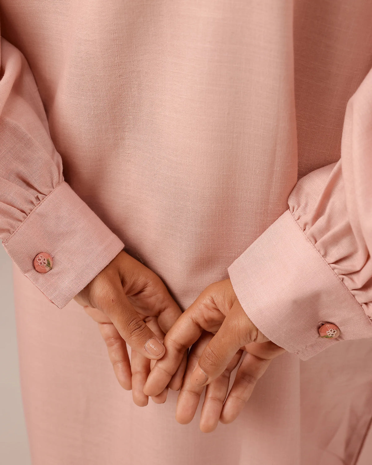 Pink Hibiscus Linen Midi Dress - OurDve