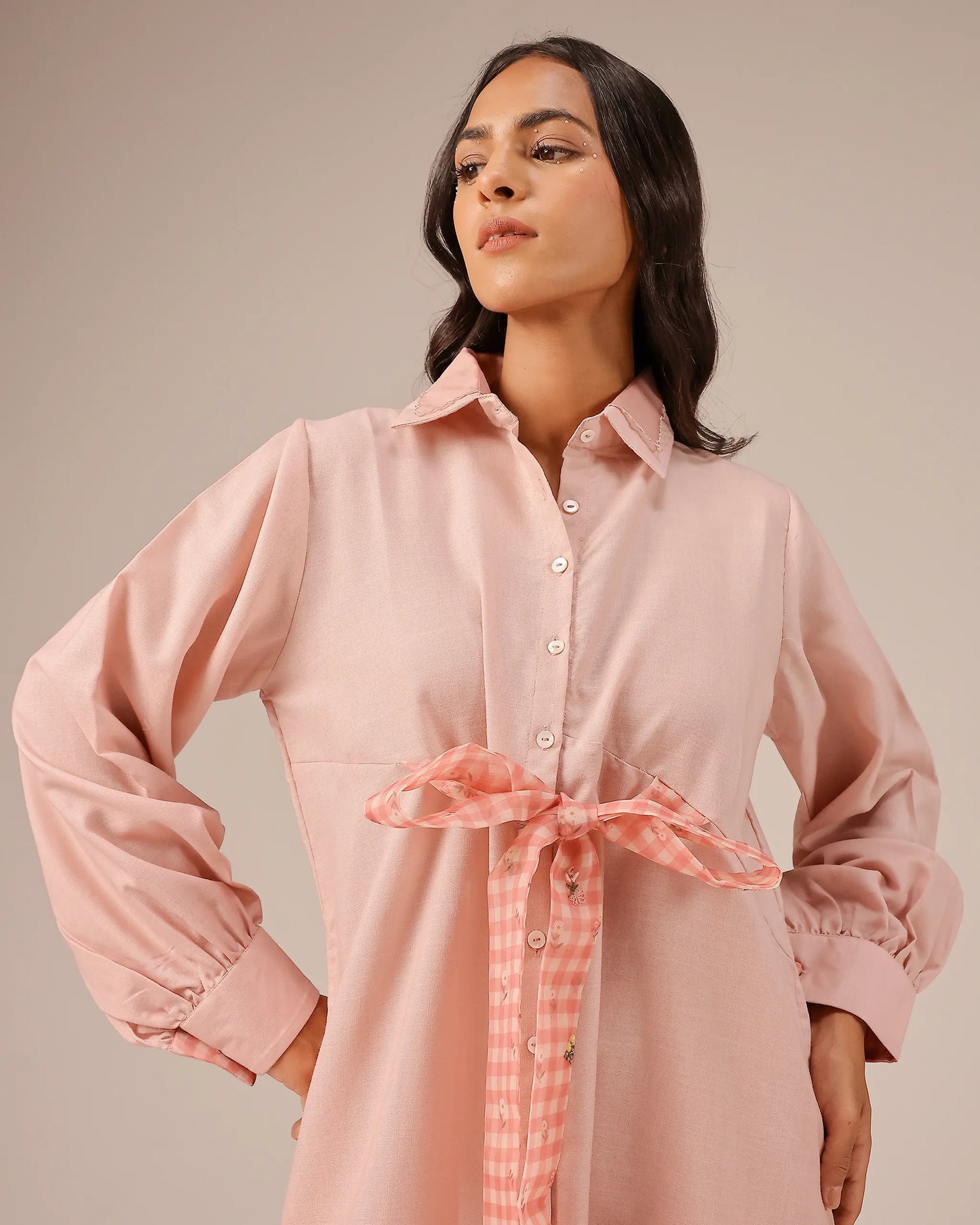 Pink Hibiscus Linen Midi Dress - OurDve