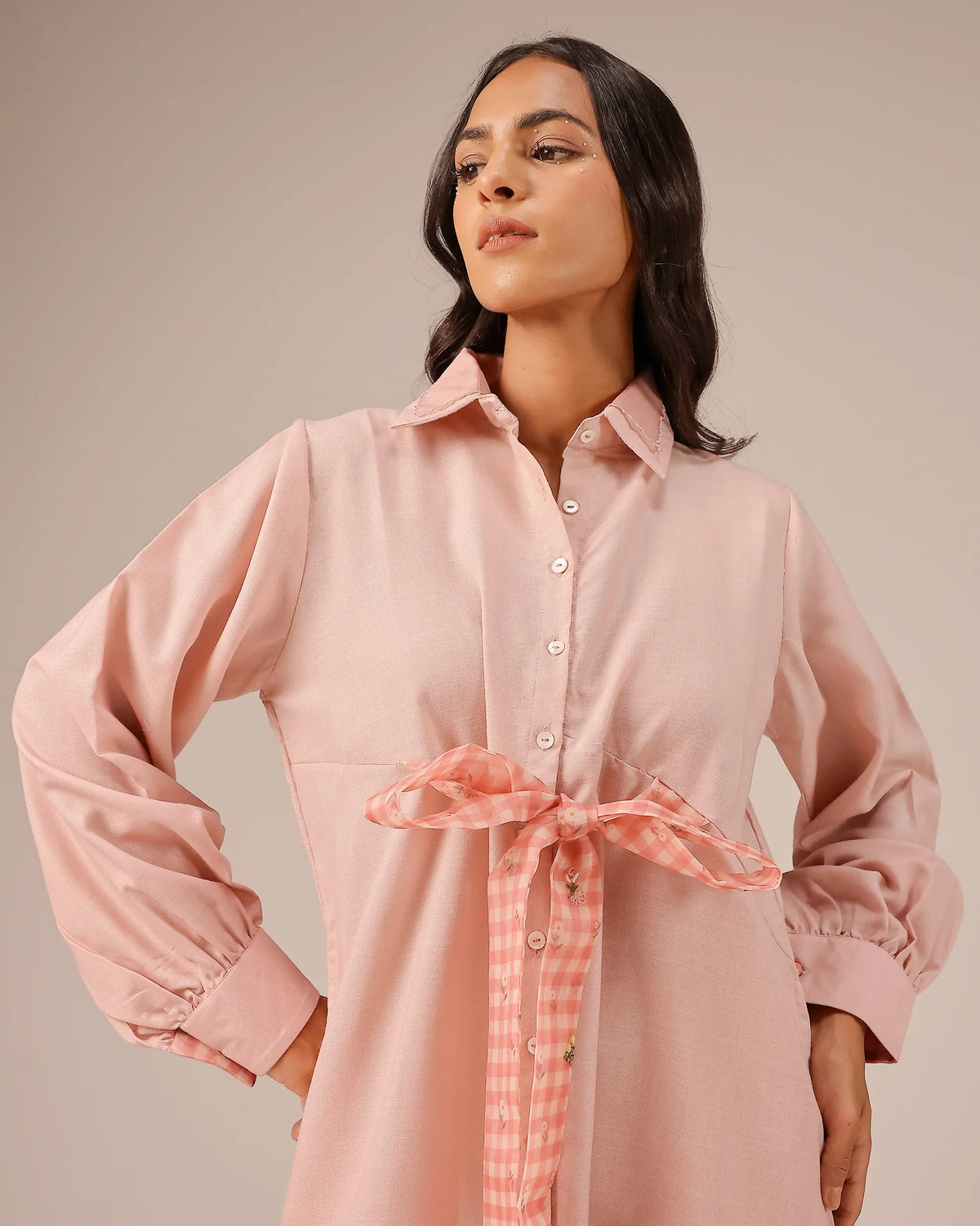 Pink Hibiscus Linen Midi Dress - OurDve