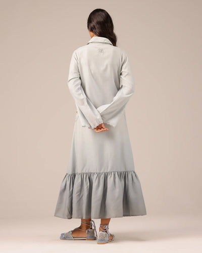 Grey Seafoam Linen Dress - OurDve