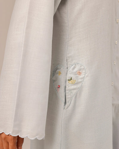 Grey Seafoam Linen Dress - OurDve