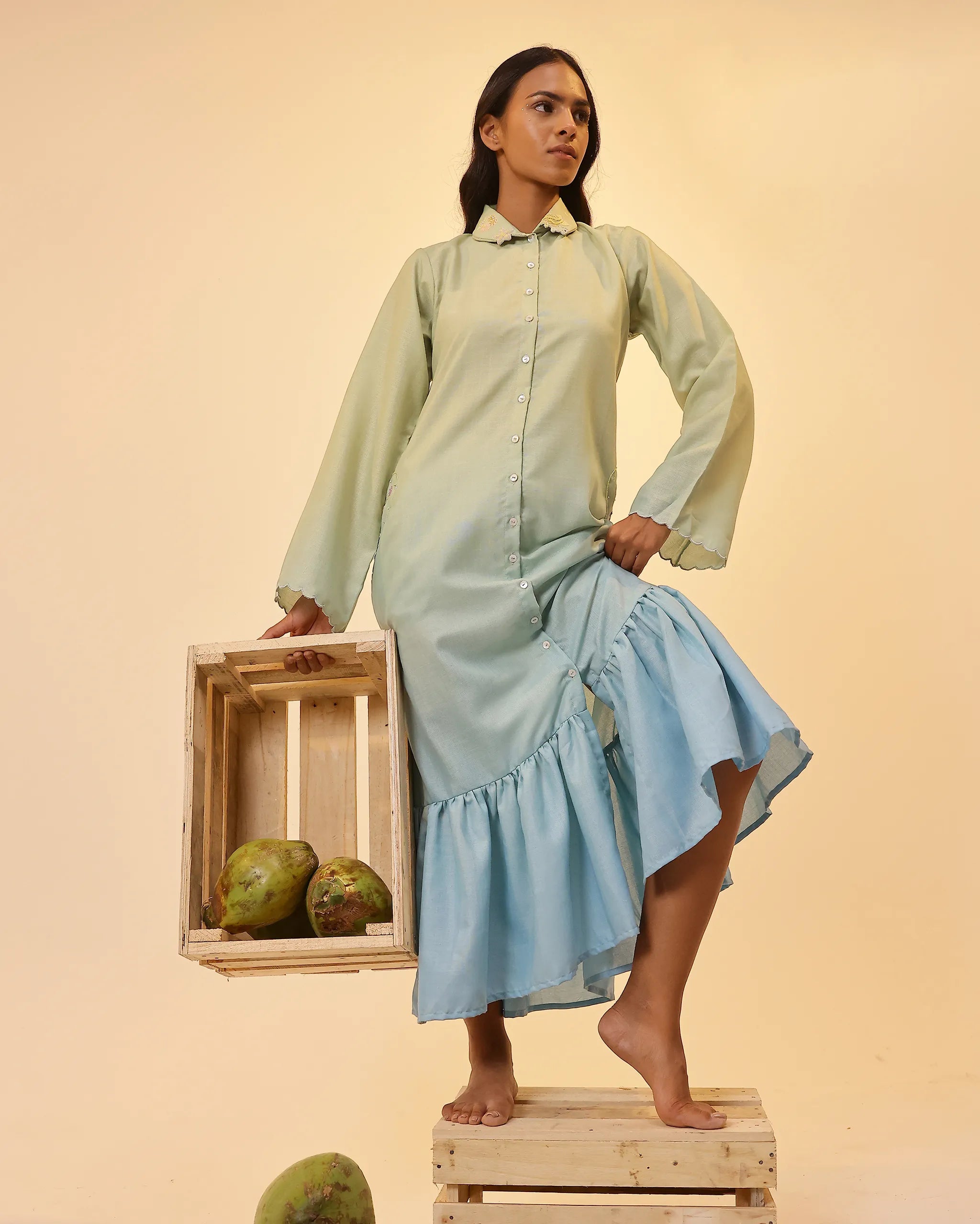 Seafoam Linen Dress - OurDve