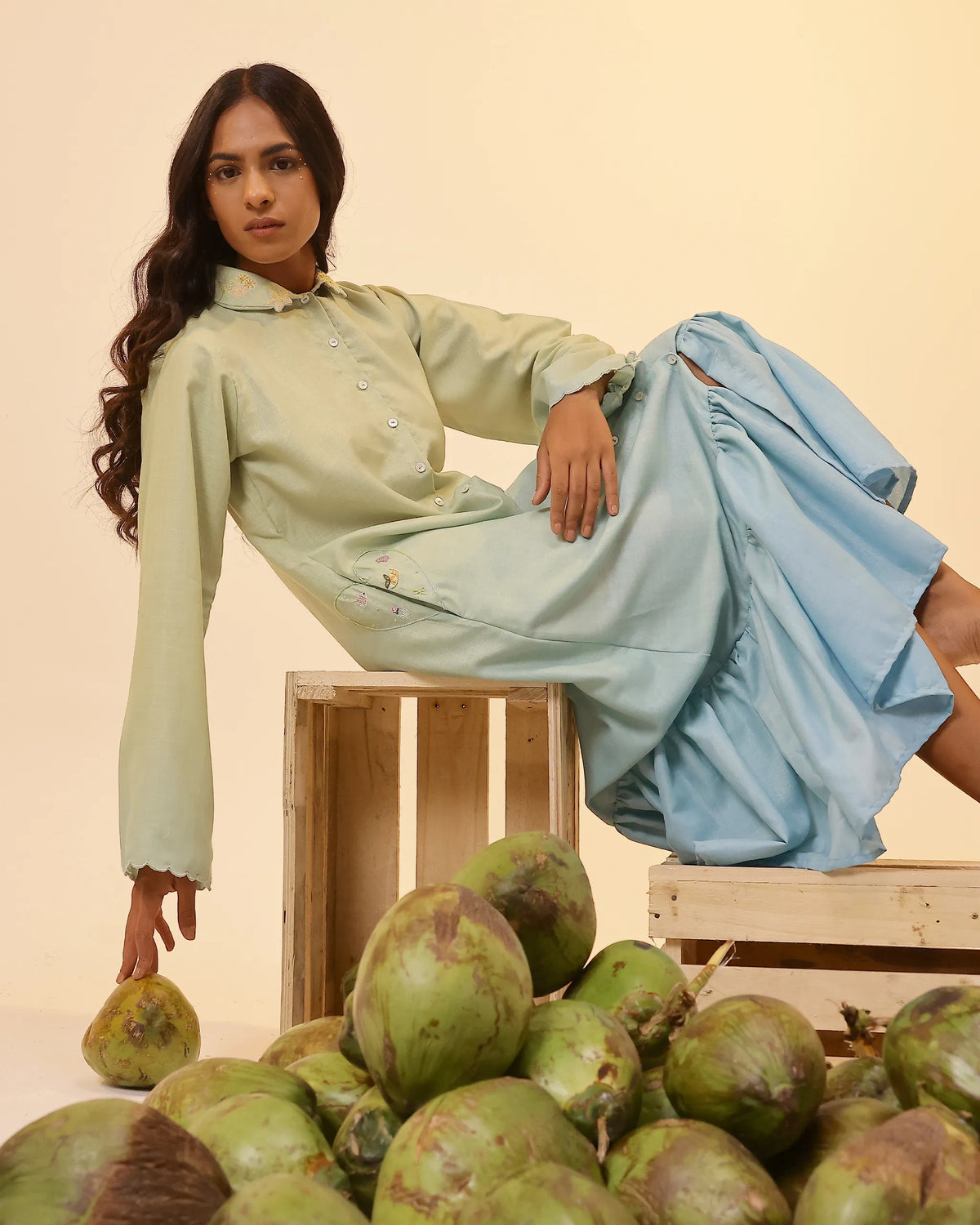 Seafoam Linen Dress - OurDve