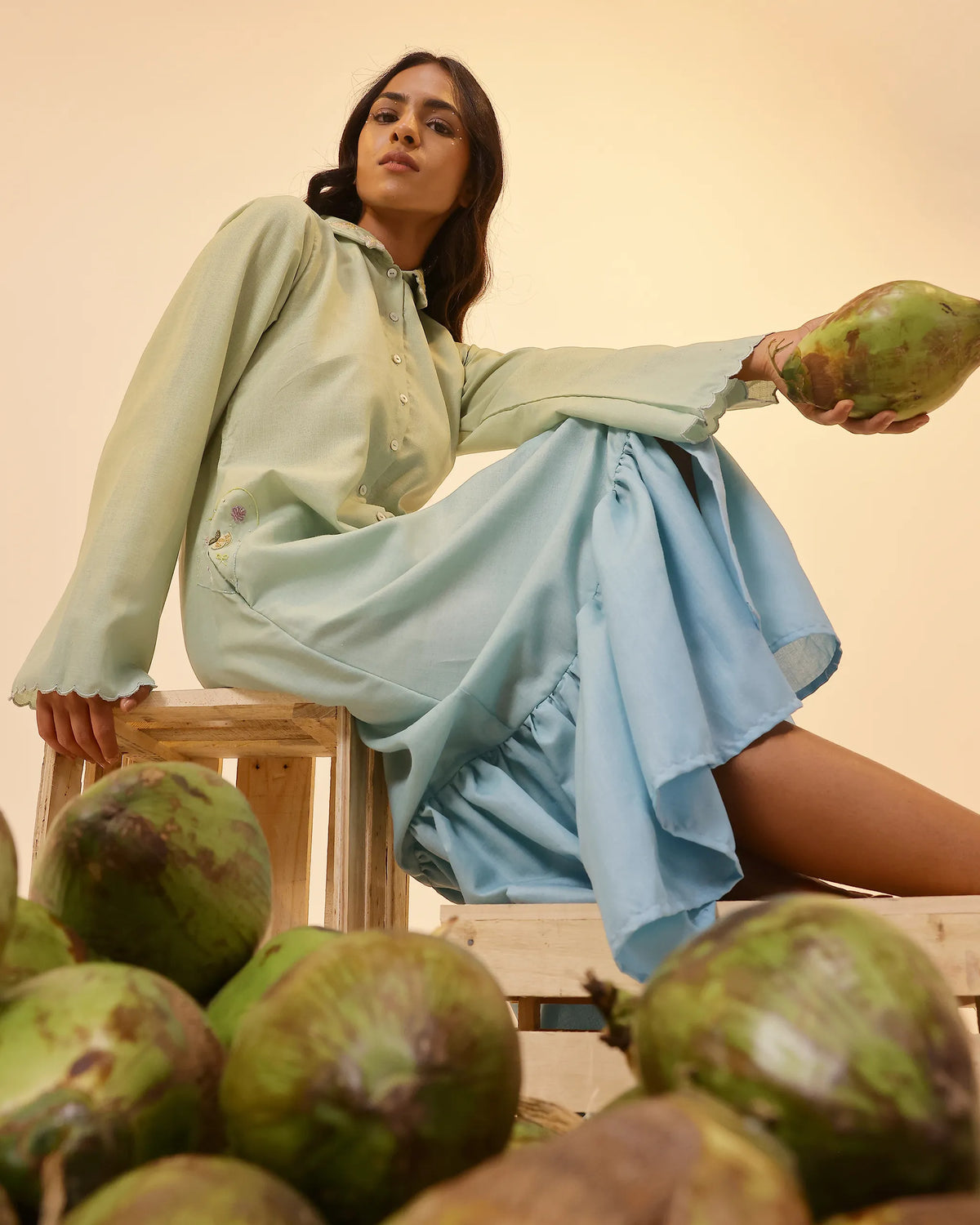 Seafoam Linen Dress - OurDve