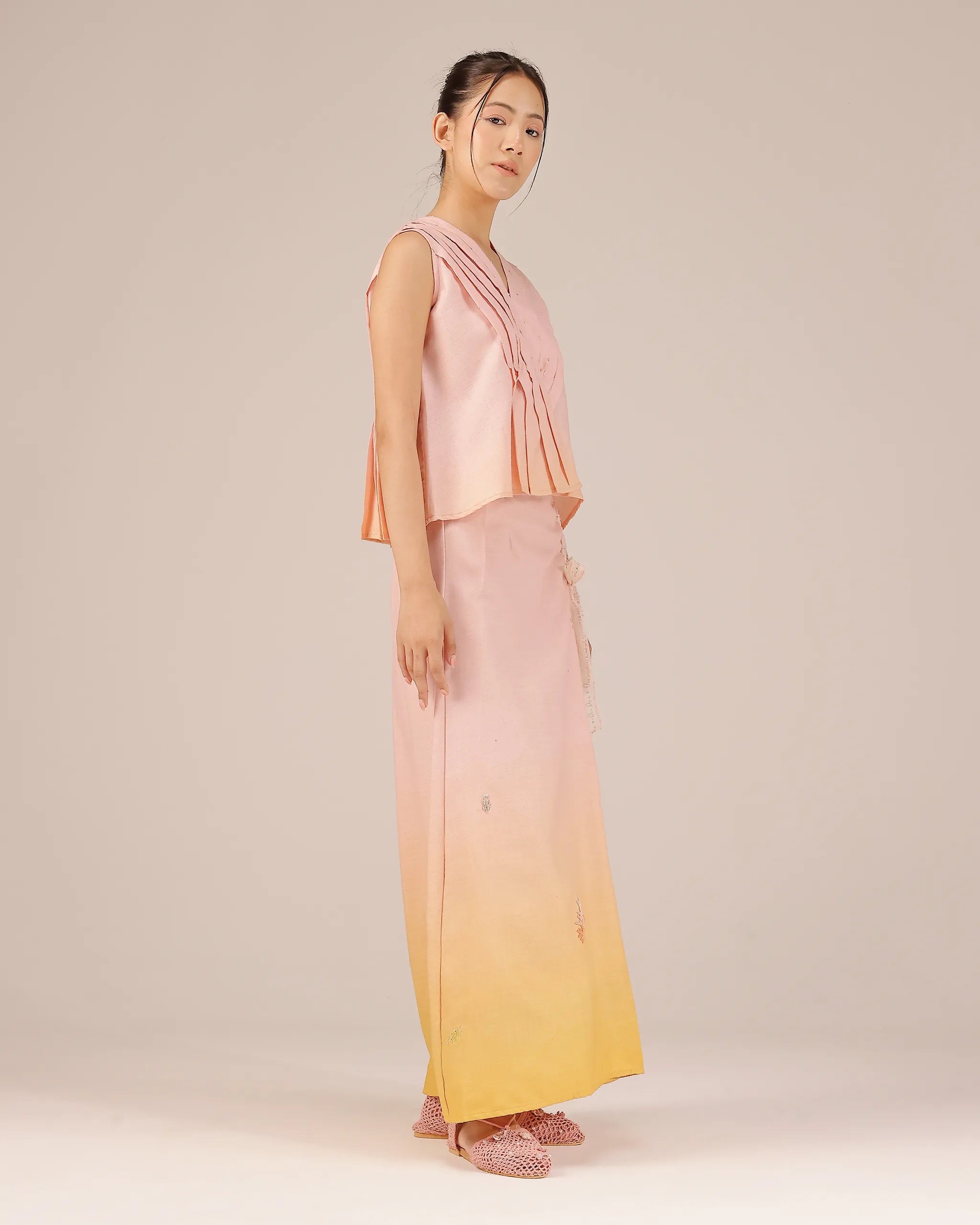 Berry Breeze Co-Ord Set (Pink To Yellow)
