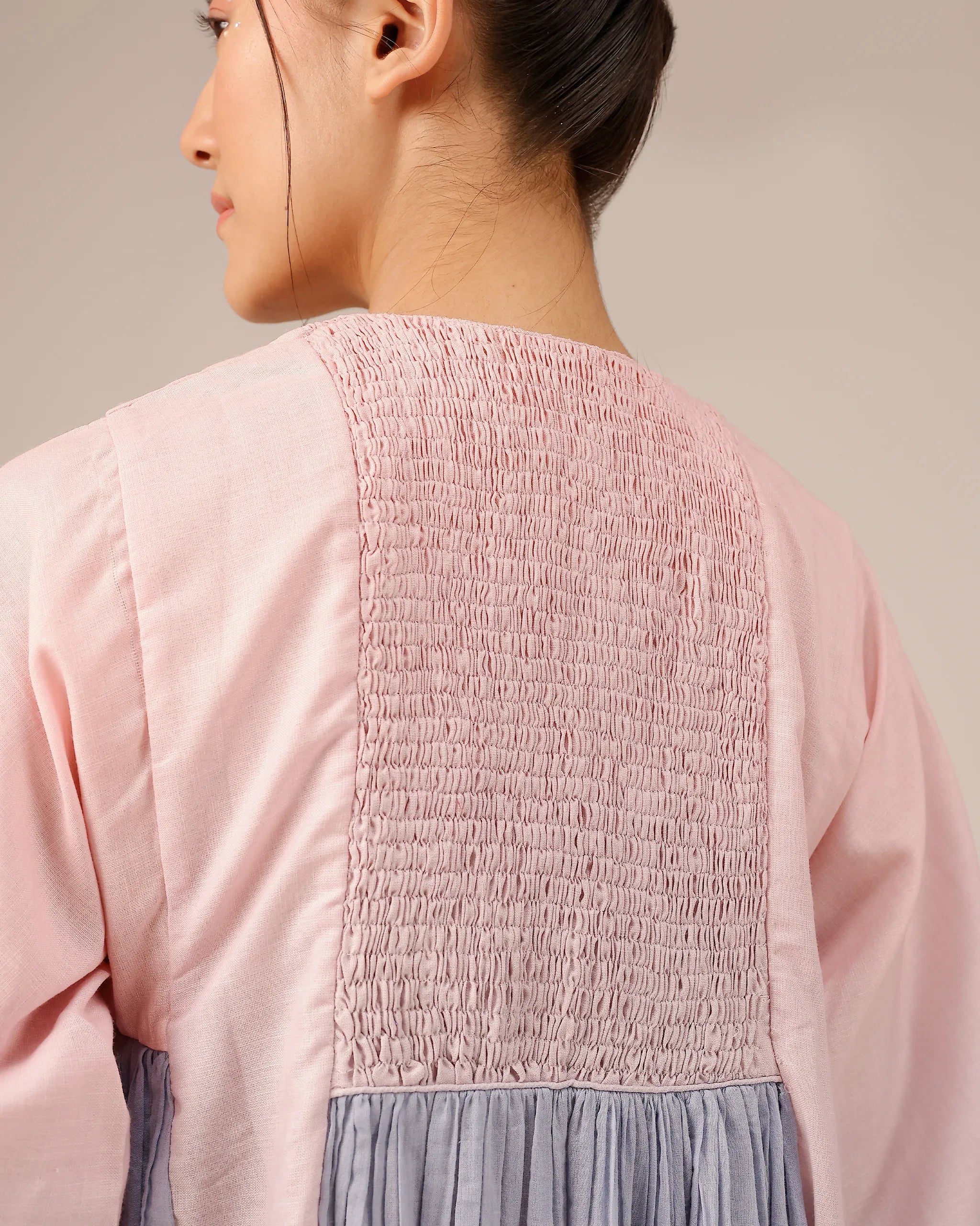 Beach Babe Pink to Blue Ombré Smocked Linen Dress - OurDve
