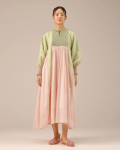 Beach Babe Dress (Green To Pink)
