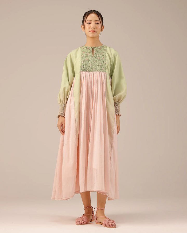 Beach Babe Linen Dress | Smocked Ombr�� & Crochet Floral Dress - OurDve