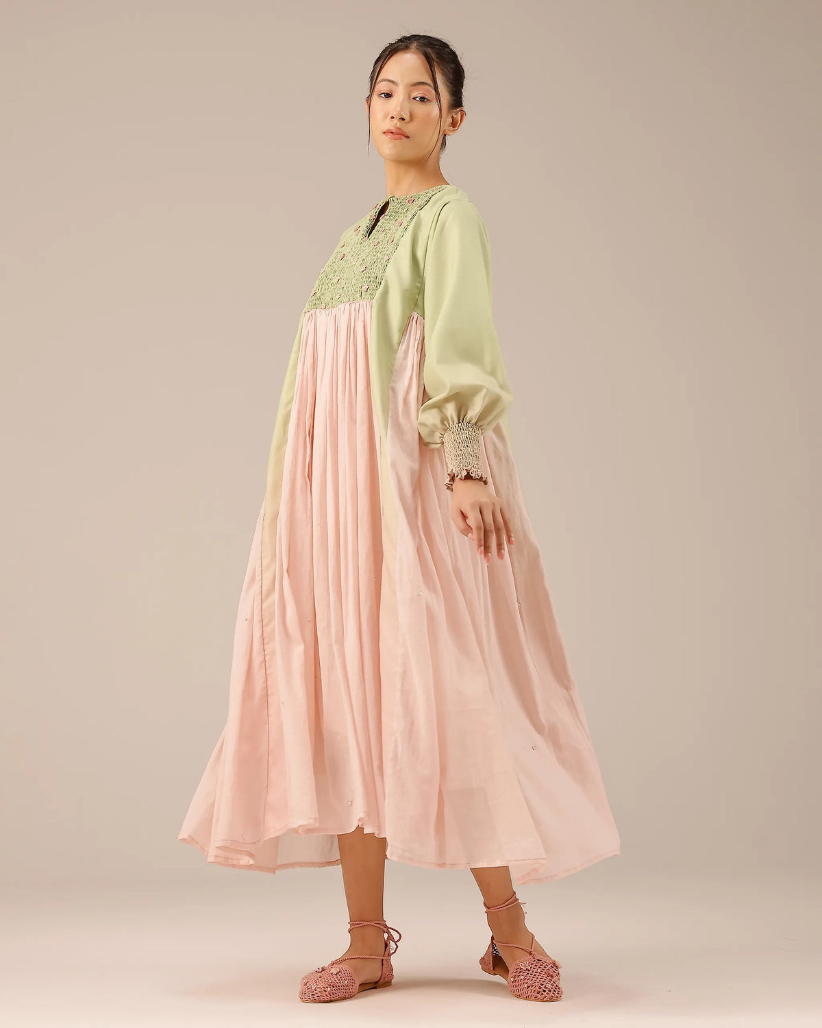 Beach Babe Linen Dress | Smocked Ombr�� & Crochet Floral Dress - OurDve